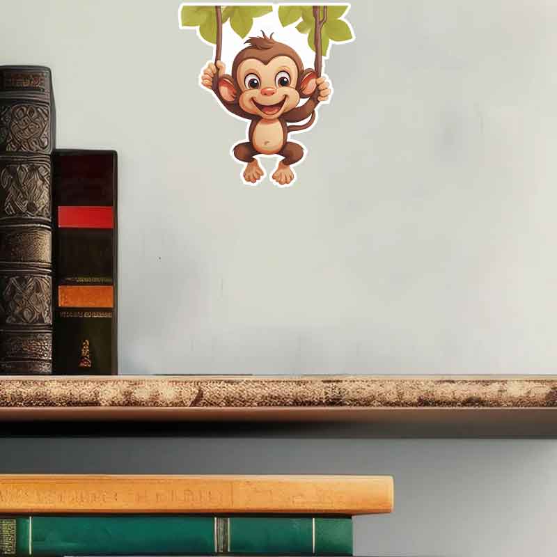 Cute Little Monkey Living Room - Pvc Panel Background recension och pris