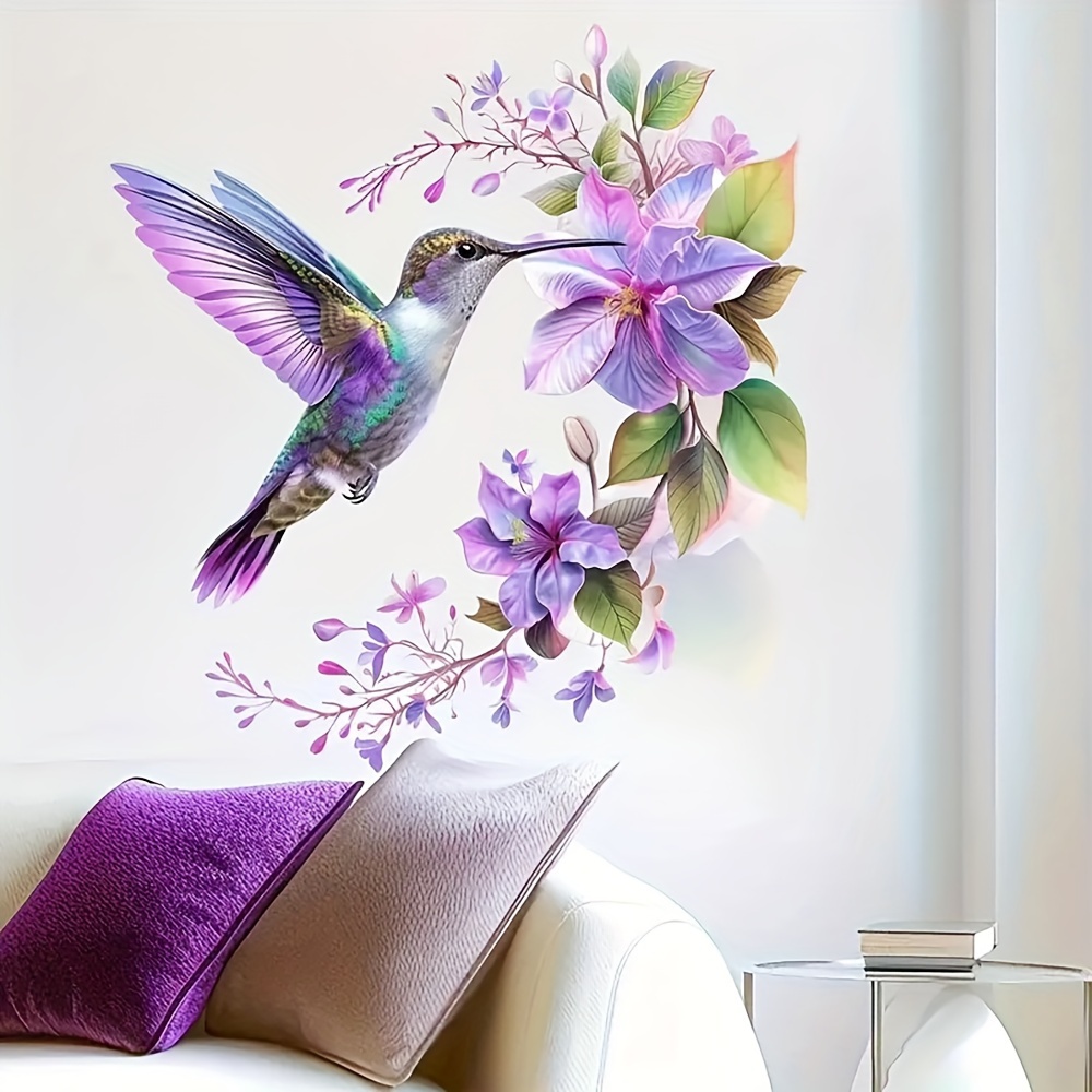 1 Purple Flower and Hummingbir - Pvc Panel Background recension och pris